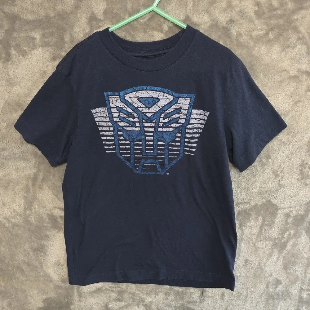 Old Navy Navy Blue Transformer Graphic Kids Tee. Boys Size Small